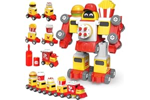 TOYABI Regalo Natale, 76PCS Transformers Giocattoli, Transformers Burger Car Coke Car Fries Car, Giocattoli Bambina Divertenti Per 2 3 4 5 6 7 Anni Bambino E Bambina, Ideali Regali Di Natale
