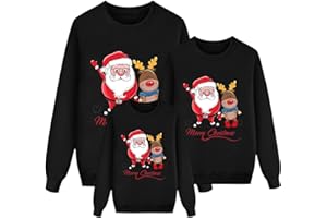 YINGUO Weihnachtspullover Familie Set Herren/Damen/Kinder Ugly Christmas Sweater Lustig Weihnachtspulli Rundhals mit Reindeer Unisex Weihnachts Pullover Pärchen Weihnachtsoutfit