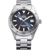 Orient Sports Mako 40 mm - Mekanik Manuel Sarma Otomatik Bilek Saati Spor Gri Renk Paslanmaz &Ccedil;elik Kayış ve Kasa Mavi Analog 