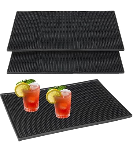 Tappetini Da Bar In Gomma Antiscivolo, 4 Pezzi 30,5x15,2 Cm | PVC Resistente Al Calore, Con Sistema Di Drenaggio, Per Cucina E Ristorante
