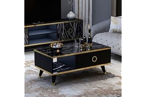 Homidea Sophia - Tavolino da salotto, moderno (tavolino da caffè, design alla moda, colore: nero)