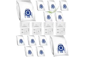 CELBERENA 12 Vacuum Cleaner Bags for Miele Vacuum Cleaner, Dust Bags for Miele Classic C1, Complete C2 C3, S400i, S600, S800, S2000, S5000, S8000 Series w/8 Filters