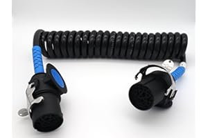 Sertplas Cable en espiral ADR de 15 pines/24 V, bobina eléctrica con enchufe, protección contra torceduras, longitud de trabajo de 4 metros