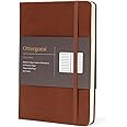 Ottergami A5 Notebook Hardback - The Pro Lined Journal - 192 Pages, Thick 150gsm Paper Note Book - Luxury Vegan Leather Journals for Women & Men - Work & University Essentials (Brown)