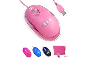 SOONGO Rosa Mini Maus Computer Maus Ergonomische Maus mit 1.5M Kabel USB Maus for Laptop PC Desktop Mäuse Kompatibel mit Windows Linux Mac fit für Büro Business Home Pink Farbe by