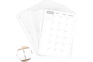 DSLSQD A5 Budget Planner Inserts, 80 Sheets 6 Hole Budget Sheets A5 Binder Inserts Monthly Weekly Planner Refill Paper Budget Refill Pages for Budgeting Bill Saving Organizer