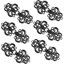 WANDIC Cardigan Clips, 5 Paar Vintage Hohlblumen Cape Verschlüsse, Haken und Ösen, Cardigan Clip