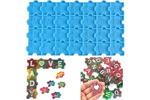 LANFLY 28 Cavity Letters Silicone Moulds Puzzle Letters Alphabet Epoxy Resin Mould Crystal Jewelry Pendant Making Moulds Earring Molds for Home Wedding Baby Shower Birthday Handmade Gift DIY Craft