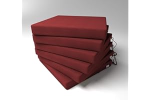 Market-Alley Stuhlkissen Sitzkissen mit Bänder für Gartenstuhl, Küche oder Esszimmerstuhl Stuhlauflage (111 Weinrot 40x40x4cm - 6er Set)