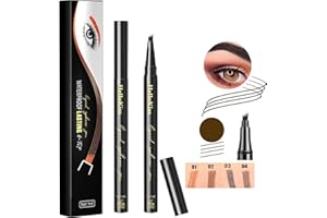 MIRADA FASHION lapiz cejas microblading, lapiz cejas 4 puntas, perfilador de cejas, Cejas Naturales Cubre áreas Dispersas, Lápiz de Cejas resistente al agua (02 marrón oscuro)
