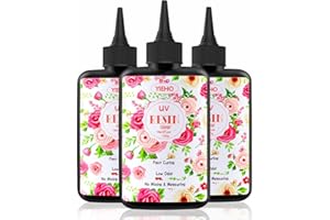 YIEHO 300g Resina UV Trasparente, Duro, Aggiornato Cristallo Chiaro Resina Epossidica Fino Premiscelato UV Cure Resina per la Fabbricazione di Gioielli Artigianali