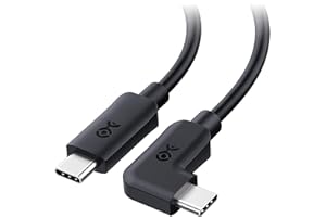 Cable Matters 6ft USB C na USB C prawy kabel kątowy 10 Gbps, prawy kąt USB C kabel 10 Gbps z ładowaniem 240 W czarny - 1,8 m