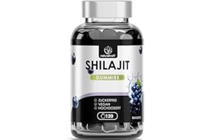 NATURALKRAFT® Premium Shilajit Mumijo Gummies – Hochdosiert, Original aus dem Himalaya, mit Ashwagandha, Chaga, Vitamin C & Vitamin D3 – Vegan & Zuckerfrei, 120 Gummies
