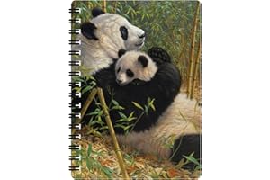 3D LiveLife Bloc-note - Nouvelle Dynastie de Deluxebase. Carnet à Spirale A6 Art Lenticulaire 3D Panda à pages vierges en papier recyclé. Illustrations licence de l'artiste renommé Beth Hoselton