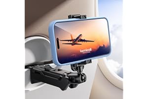 Lamicall Support de Téléphone pour Avion - Support de Téléphone Voyage Pliable avec Outils Réglage, 360° Rotation, Mains Libres, Adapté aux 4,7-7" Smartphones, pour Voyage, Bureau, Cuisine