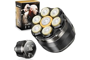 ‎DYOONOER Dyoonoer Bald Razor Men's Electric: Bald Waterproof 7D Flexible Head Shaver - Magnetic Floating Head with LED Display - Ideal for Sensitive Skin and Travel Care - Smart Magnet