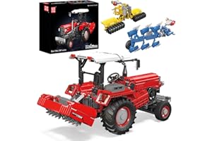 Mould King 17064 Tracteur technique, télécommandé, high-tech avec 6 moteurs, modèle de tracteur 3 en 1, grand chariot élévateur, blocs de serrage (1857 pièces)