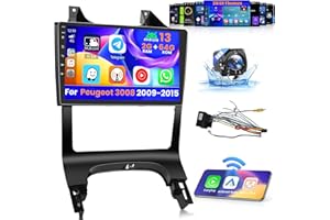 Radio samochodowe Inefala 2 + 64GB Android 13 do Peugeot 3008 5008 2009-2015 (lewa kierownica) Stereo 9-calowy ekran dotykowy z bezprzewodowym Carplay Android Auto z Bluetooth, GPS, SWC