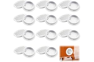 SPETNGSAKE Okrągłe kratki wentylacyjne, 35 mm, okrągłe, ze stali nierdzewnej, okrągłe, płaskie kratki wentylacyjne, dwustronne, odprowadzające ciepło, otwory wentylacyjne, do szafek, regałów na książki, szafek