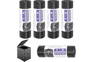 DMJJSD® Lot de 100 sacs de toilette noirs et verts - 30 l - Biodégradables - Sacs poubelle de camping bio - Accessoires imperméables