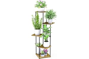 STLOVe® Estante Vertical Para Esquina, Soporte De 5 Niveles Para Plantas, Estante Macetas Interior, Exterior Soporte Alto De Madera, Flores Estante De Almacenamiento Balcón/Sala (Sin Incluir Planta)
