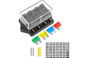 RED WOLF 4-Fach Sicherungshalter Sicherungsblock mit 4 Sicherung 10A/15A/20A/30A Sicherungsträger für Auto Boot Wohnmobile LKW Yacht Sicherungskasten ATO Sicherungsdose