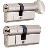 Yuma | Shared Key Ball Trap Set of 2 Lock Hub, Latch - Latchless Set, Steel Door Hub (68 mm, Nickel)