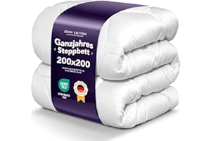 ‎JOHN COTTON John Cotton PerfectMatch Bettdecke 200x200cm - Elegant & Atmungsaktive Steppdecke für Allergiker | Oeko-Test Zert. Bettdecken | Ideal 2x2m Schlafdecke für Frühling & Herbst | Microfaser Decke 200x200