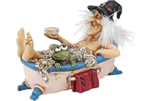 Design Toscano Cauldron of Beauty Bewitching Witch Halloween Decor Figurine Statue, 12.5 cm, Polyresin, Full Colour