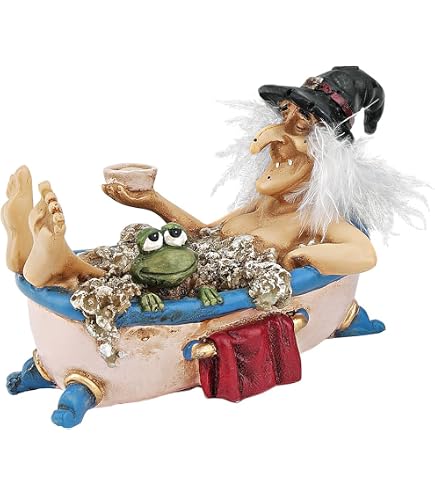 Design Toscano Statua Strega Tentatrice Con Tatuaggio – Resina Dipinta A Mano, Misure 21,5x9x28 Cm, Per Collezione O Decorazione