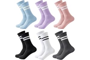Kevaler Calzini Donna con Graziose Righe Calzini Tennis Sportive Calze Fantasia in Cotone Colorato Modello Casual Calze per Usura Quotidiana Casuale Yoga Palestra Corsa Scuola Misurare: 35-40/6 Paia