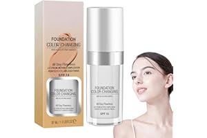 ALASMOYER Foundation Color Changing,Changing Foundation, Farbverändernde Grundierung für reife Haut, Schafft eine Makellose und Zarte, Geeignet für Helle bis Mittlere Hauttöne, SPF 15, 30ML