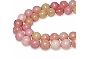 JARTC Perline per Braccialetti Energetico Braccialetto Yoga Braccialetto Fai da Te Perle di Pietra Naturale Rhodonite 95 Pezzi con Perle di Chakra, 34CM,4 mm