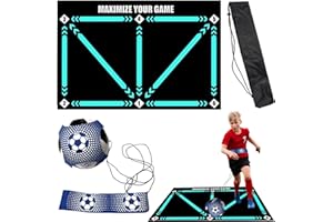 FEEGELA Alfombra Entrenamiento Fútbol 90x60cm-Kit con Correa Ajustable y Bolsa de Transporte-Alfombra de Diatomeas Antideslizante para Mejorar Control de Balón-Ideal para Entrenamiento Fútbol Niños y Adultos