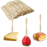 100 Paket Bambu Meze &Ccedil;atalı, Meze i&ccedil;in K&uuml;rdan, Meyve, Kokteyl, Şark&uuml;teri Tahtası Aksesuarları i&ccedil;in 3,5 İn&ccedil; Mini &Ccedil;atal (100 Pa