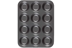 KasaBona Premium Bakeware 12 Hole Mince Pie Tray Non Stick Robust ‎32 x 24cm Jam tart Tin
