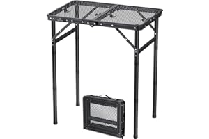 FUNYKICH Table pliante multifonctionnelle pour l'extérieur/le camping(3 hauteurs : 26.2/48.1/70cm) Conception en Maille Enduite Capacité 66lbs Idéal pour Pique-Nique Barbecue,Jardin