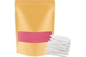 ALLAVA Sable de Bougie Avec Mèche - 1 kg Avec 50 Mèches de 5 cm - Granulés de Cire Pour Faire Soi-Même Une Bougie en Cire - Rouge