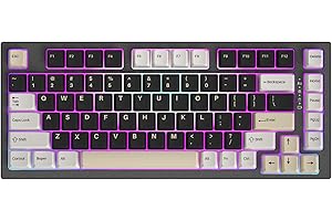 YUNZII YZ75 Tastiera meccanica wireless hot swap 75%, retroilluminazione RGB, BT5.0/2.4G/USB-C, tasti Dye Sub PBT per Linux/Win/Mac (Gateron G Pro giallo, nero)