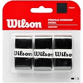 Wilson Pro Overgrip Paddle Profile, Black, Pack of 3 | Overgrip for padel racket with profile and adhesive surface for long-l