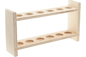 neoLab Reagenzglasgestell Holz für 6 Gläser, Loch-Durchmesser 22 mm