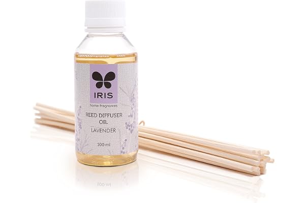 IRIS, Home Fragrance, IRIS Lavender Reed Diffuser Refill, Lavender Scent, Toxin-Free, Fine-Living Fragrance, Aromachology, Mood Enhancer, Made in India - 1 Unit of 100ml Fragrance Diffuser Oil.