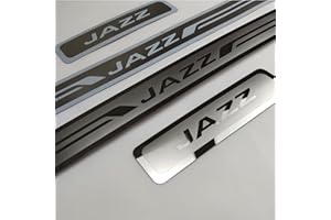 EAGLEG 4 Pcs Stainless Steel Car Scuff Plate for Hon-da JAZZ 2020 2021 2022 Car Door Sill Protector Anti Scratch Kick Plates Styling Decoration Accessories,Silver