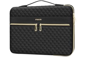 MOSISO Ochronny pokrowiec na laptopa 360, kompatybilny z MacBook Air/Pro, torba na laptopa 13–13,3 cala, kompatybilna z MacBook Pro 14 cali, kwadratowa, pikowana, otwarta torba z 3 kieszeniami,
