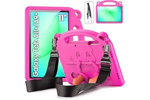 DUZZONA Funda Infantil paraSamsung Galaxy Tab A9 Plus 11 Pulgadas 2023/A11 Plus 2025 11 Pulgadas, Estuche Antigolpes con Asa, con Correa de Hombr, para Tab A11+/A9 Plus 11",Rosa