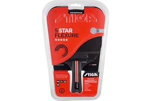 Stiga 5-Star Pala de Ping Pong Muy Ofensiva con 5 Capas, Negro/Rojo