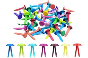 SIQIAN Multicolor Split Pins, 50 Pcs Pastel Metal Split Pin Craft Pins Mini Brads Round Brads for DIY Crafts Projects Scrapbooking Office