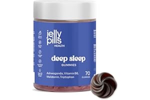 Jelly Pills Mélatonine 1,9 mg avec Ashwagandha, Tryptophane & Vitamines B6/B12 – 70 Gummies Véganes – Sans Sucres Ajoutés – Goût Fruits Rouges – Pour Routine du Soir & Équilibre