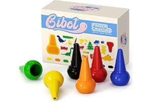 Gibot Crayons couleur pour enfants, 6 Couleurs Easy Grip Crayons Non Toxiques, Faciles à Tenir, idéals pour enfants