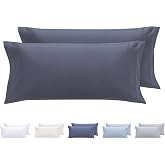 Todocama Set of 2 Pillowcases, Extra Soft Microfibre, Hypoallergenic, Set of 2 - 80 x 40 cm Dark Grey